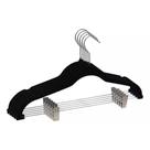 Kit 05 Unidades Cabide Slim Veludo Preto com 10 presilhas