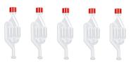 Kit 05 Válvulas Airlock Tipo S com Anel Vedante Air Lock Para Fermentação Cerveja Kombucha Vinho