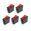 Kit 05 x Chave Gangorra on/off KCD3-102N 3T 15A/20A Vermelha