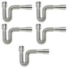 Kit 05pc Sifão Flexível Multiuso Pvc Tigre Universal Cromado