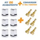 Kit 06 Acabamento C50 Cromado 1/2' Ou 3/4 P/ Reg Fabrimar
