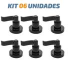 Kit 06 Acabamento C70 Curvo Preto Registro Pressão Deca