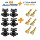 Kit 06 Acabamento Cruzeta Preto 1/2' Ou 3/4 P/ Reg Docol