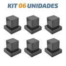 Kit 06 Acabamento Quadrado Preto Registro Pressão Deca