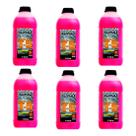 Kit 06 aditivo radiador rosa long life t5 concentrado