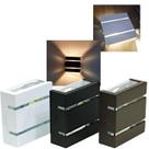 Kit 06 Arandela de Parede Slim Bivolt Dois Fachos Luz LED Externa e Interna Moderna