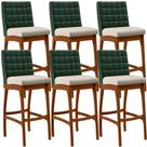 Kit 06 Banquetas Altas Mila Facto Verde Musgo Linho Cru