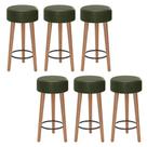 Kit 06 Banquetas Baixa Cozinha Paris D-33 Verde