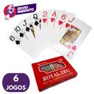 Kit 06 Baralho Duplo Profissional Jogo 108 Cartas 100% Plástico Com Estojo Resistente