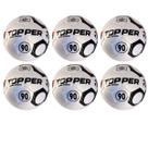 Kit 06 Bola De Futebol Campo Topper 90 Oficial Costurada à Mão Cor:Branco+Preto Kit 06 Bola De Futebol Campo Topper 90 Oficial Costurada à Mão Cor:Branco+Preto
