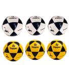 Kit 06 Bola De Futevôlei Topper R1 Oficial Cor:Amarelo+Preto