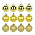 Kit 06 Bolas De Natal Mista 7cm Dourada Decoração Árvore Kit 06 Bolas De Natal Mista 7cm Dourada Decoração Árvore