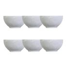 Kit 06 Bowl Tigela Branco Relevo Sinuosa 360 ml Germer