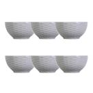 Kit 06 Bowl Tigela Cinza Relevo Ondas 416 ml Germer