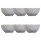 Kit 06 Bowl Tigela Cinza Relevo Sinuosa 360 ml Germer