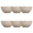 Kit 06 Bowl Tigela Creme Relevo Sinuosa 360 ml Germer