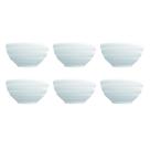 Kit 06 Bowl Tigela Sobremesa Porcelana Chevron 418 ml Germer