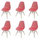 Kit 06 Cadeira Eiffel Colmeia Vermelho Coral