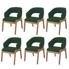 Kit 06 Cadeiras De Jantar E Estar Living Estofada Lince L02 Suede Verde Musgo - Lyam Decor Kit 06 Cadeiras De Jantar E Estar Living Estofada Lince L02 Suede Verde Musgo - Lyam Decor