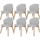 Kit 06 Cadeiras de Jantar e Estar Living Estofada Mia L02 Linho Cinza - Lyam Decor Kit 06 Cadeiras de Jantar e Estar Living Estofada Mia L02 Linho Cinza - Lyam Decor