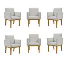 Kit 06 Cadeiras Decorativa Reforçada Oferta Balaqui Linho