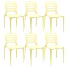 Kit 06 Cadeiras Para Cozinha Área Gourmet Jardim Empilhável Larsen P03 Amarelo - Lyam Decor