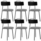 Kit 06 Cadeiras Para Cozinha Sala De Jantar Barcelona L02 material sintético Preto Pied Poule - Lyam Decor