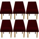 Kit 06 Cadeiras Para Sala De Jantar Ana Pés Palito Suede Marsala - D'Classe Decor