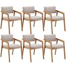 Kit 06 Cadeiras Para Sala de Jantar Estar Living Giorgia L02 Bouclê Creme - Lyam Decor