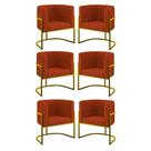 Kit 06 Cadeiras Poltrona Lua Gold para Sala Quarto Balaqui