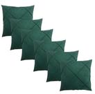 Kit 06 Capas de Almofada Suede Drapeada 45x45cm Decorativas Sala Quarto Sofá