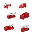 Kit 06 Carrinhos Bombeiros Fricção Guincho e Ação Miniatura