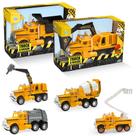 Kit 06 Carrinhos Caminhões Fricção Frota Completa Brinquedo Coleção Criança
