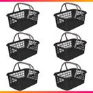 Kit 06 Cesta Cestinha Plástica Supermercado c/ Alça 09L