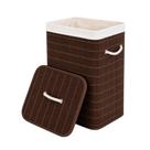 Kit 06 Cestos de Bambu 70 Litros Marrom Forrado Alças e Tampa Kit 06 Cestos de Bambu 70 Litros Marrom Forrado Alças e Tampa