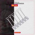 Kit 06 Colheres de Sobremesa Inox Pá Quadrada Kit 06 Colheres de Sobremesa Inox Pá Quadrada