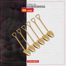 Kit 06 Colheres de Sobremesa Inox Pá Redonda