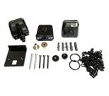 Kit 06 Completo para Janela de Vidro Basculante Polímero com Trinco, Corrente e Suportes Cores Branco, Preto, Bronze e Cinza
