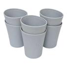 Kit 06 Copos Plastico Duro Resistente Bebidas 300ml Cinza