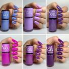 Kit 06 Esm Lilás e Roxo Efeito Gel 9ml 800 801 838 848 851 852