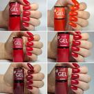 Kit 06 Esmaltes Efeito Gel Vermelhos Vibrantes Bella Brazil 804 824 825 826 827 844