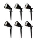 Kit 06 Espetos para Jardim Destaco LED 5W 6500K Branco Frio Preto Bivolt Taschibra