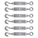 Kit 06 Esticador Cabo Aço Olhal Galvanizado Zinc -5/16-8mm