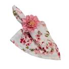 KIT 06 Guardanapo de Tecido 40 x 40cm Floral Tiffany Pequeno - Acabamento Bainha - Várias Cores e Estampas