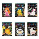 Kit 06 Livros de Colorir Rabisco Magico Scratch Note Sketchbook Papel Preto Colorido Arco-íris Rainbow Raspadinha