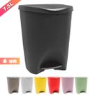 Kit 06 Lixeiras Cozinha Banheiro Escritório C/ Pedal 7,5L