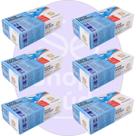 Kit 06 Luva Descartável Nitrílica Sem Pó Azul M Descarpack