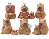 Kit 06 Miniatura Capivara Bonitinha Boneco Animes