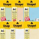Kit 06 Papel A4 180 g/m² Usapel Vergê 50 Folhas Convites Cartões Artesanato