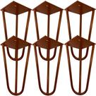 Kit 06 Pés de Ferro Aço Hairpin Legs 15 cm Bronze A01 Sofá Móveis Mesa - Inoviza